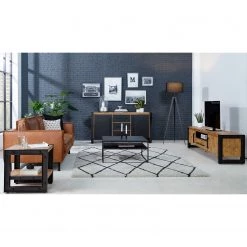 Ars manufacti Buffet Urban Industry IV - Partiellement en acacia massif / Métal - Acacia / Noir -Meubles de salon Soldes 1000224216 220114 134352000025 MOOD DETAILS P000000001000224216 mood