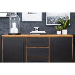 Ars manufacti Buffet Urban Industry IV - Partiellement en acacia massif / Métal - Acacia / Noir -Meubles de salon Soldes 1000224216 220114 134352000041 DETAILS P000000001000224216