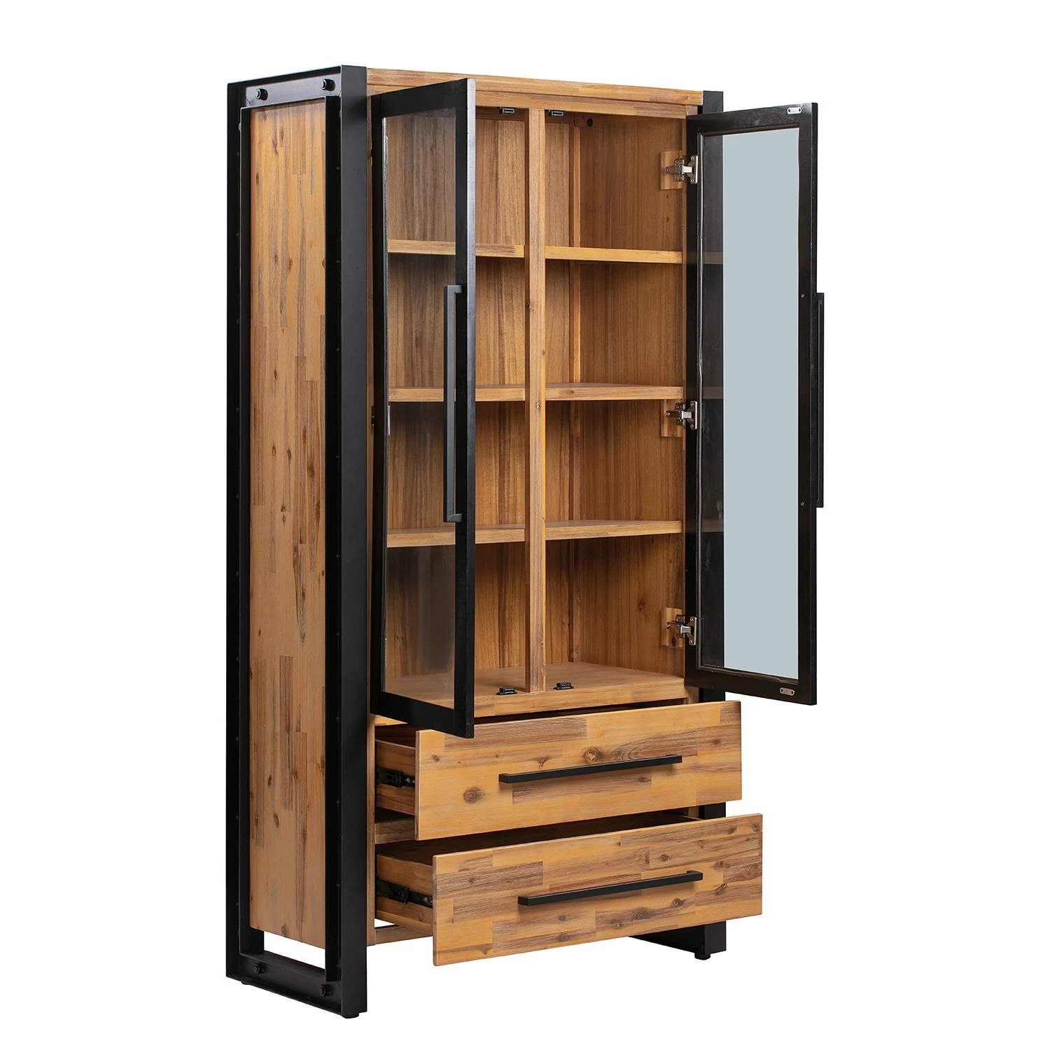 Ars manufacti Vitrine Urban Industry - Partiellement en acacia massif / Métal - Acacia / Noir 5 Ars manufacti Vitrine Urban Industry - Partiellement en acacia massif / Métal - Acacia / Noir – Image 3