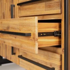 Ars manufacti Buffet Urban Industry II - Partiellement en acacia massif / Métal - Acacia / Noir -Meubles de salon Soldes 1000224223 210908 15542100043 DETAILS P000000001000224223