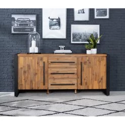 Ars manufacti Buffet Urban Industry II - Partiellement en acacia massif / Métal - Acacia / Noir -Meubles de salon Soldes 1000224223 220114 134353000029 MOOD DETAILS P000000001000224223 mood