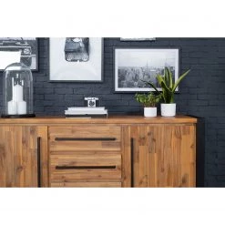 Ars manufacti Buffet Urban Industry II - Partiellement en acacia massif / Métal - Acacia / Noir -Meubles de salon Soldes 1000224223 220114 13435300046 DETAILS P000000001000224223