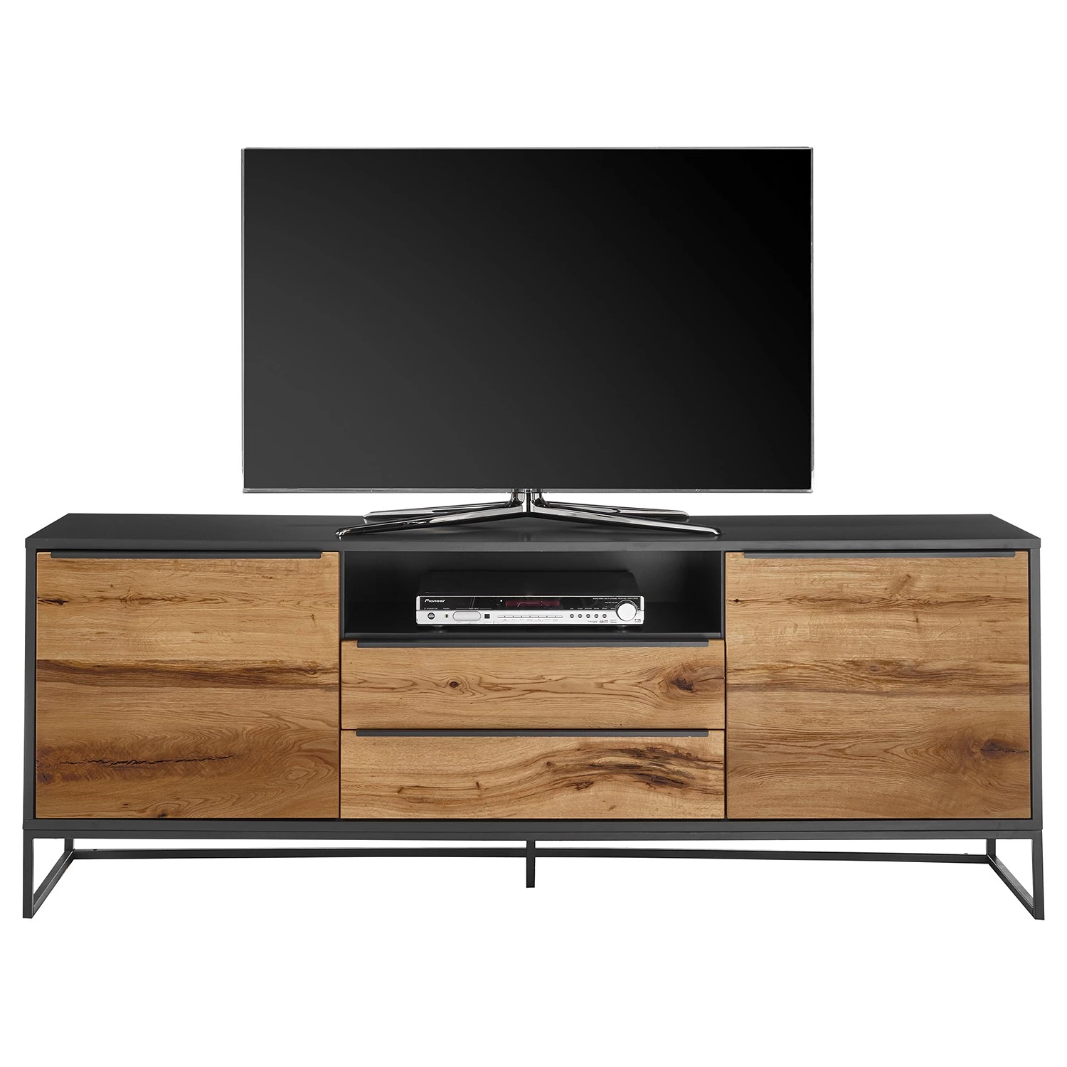 Red Living Ensemble meubles TV Barview II (3 élém.) - Placage bois - Chêne / Anthracite 9 Red Living Ensemble meubles TV Barview II (3 élém.) - Placage bois - Chêne / Anthracite – Image 7