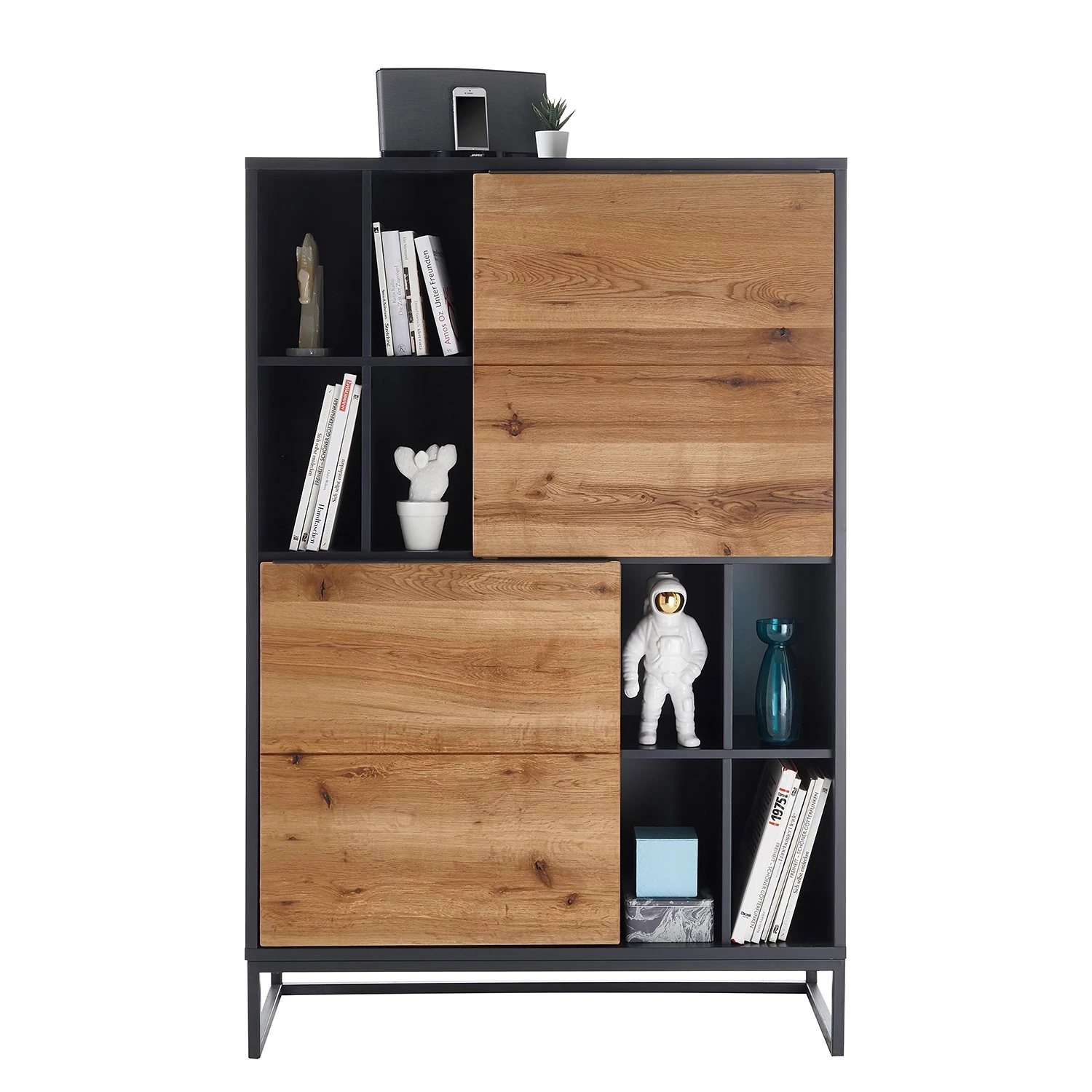 Red Living Ensemble meubles TV Barview II (3 élém.) - Placage bois - Chêne / Anthracite 11 Red Living Ensemble meubles TV Barview II (3 élém.) - Placage bois - Chêne / Anthracite – Image 9