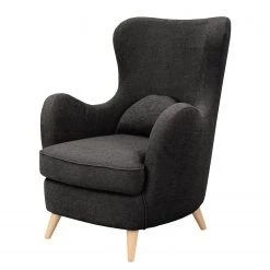 Fauteuil Moulton - Tissu structuré Talta: Noir