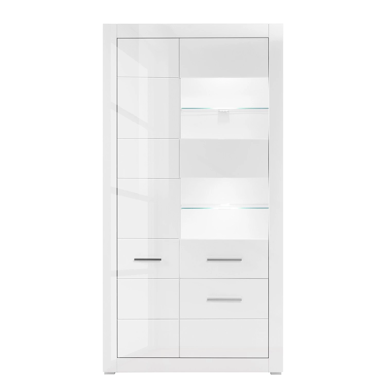 Loftscape Meubles TV muraux Bricktown III (4 él.) - Blanc brillant / Blanc mat 6 Loftscape Meubles TV muraux Bricktown III (4 él.) - Blanc brillant / Blanc mat – Image 4