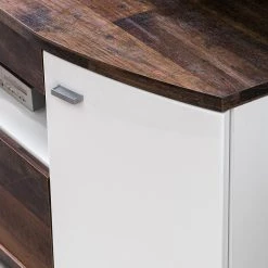 Fredriks Meuble TV Karlsburg - Blanc brillant / Imitation bois recyclé -Meubles de salon Soldes 1000224460 210811 15301000040 DETAILS P000000001000224460