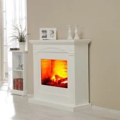 Ridgevalley Cheminée électrique Calgary - Blanc brillant - Insert de cheminée imitation de pierre -Meubles de salon Soldes 1000224507 200922 15394700102 MOOD DETAILS P000000001000224507 mood