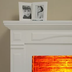 Ridgevalley Cheminée électrique Calgary - Blanc brillant - Insert de cheminée imitation de pierre -Meubles de salon Soldes 1000224507 200922 15395000105 DETAILS P000000001000224507