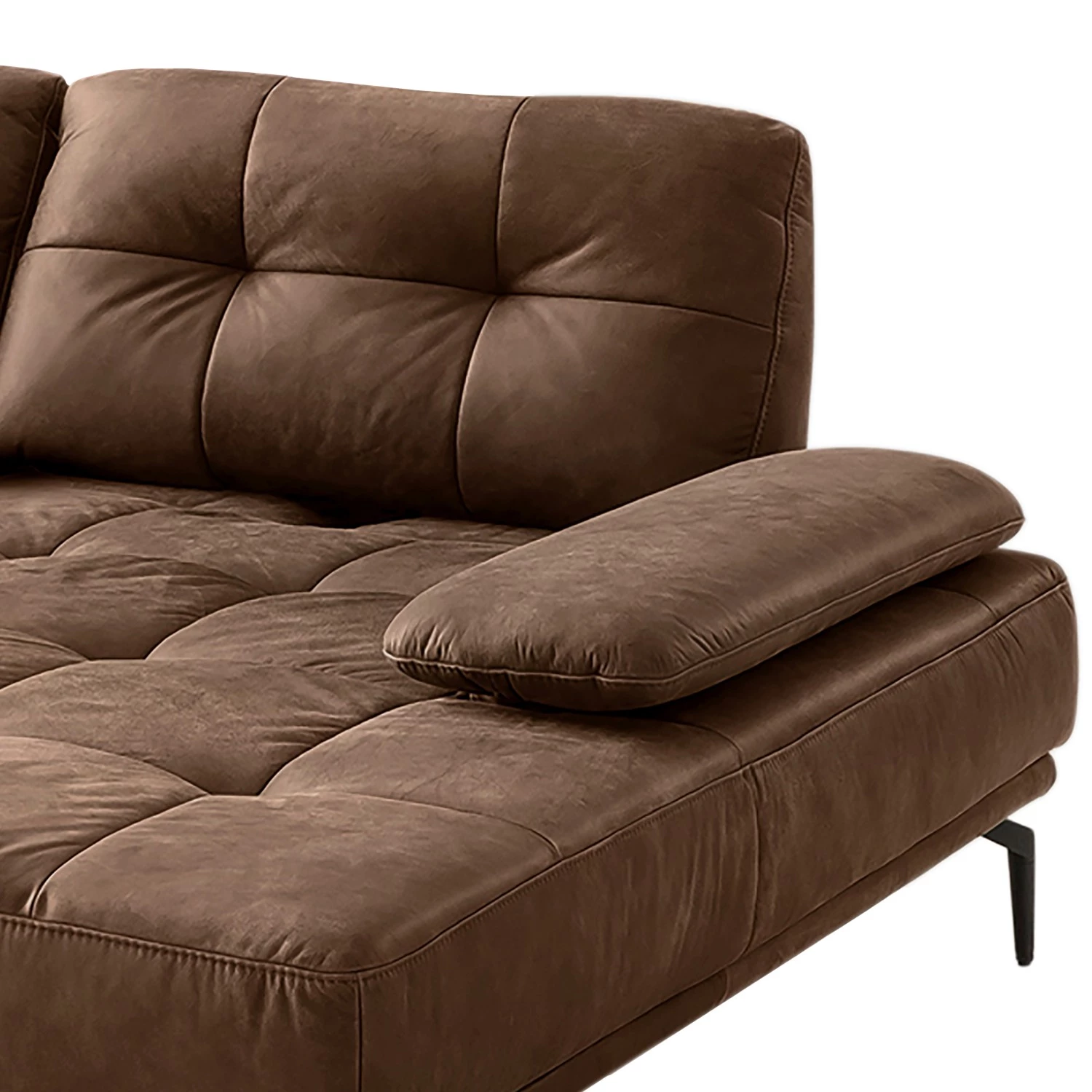 Fredriks Canapé d’angle Linville - Microfibre Torne: Marron scuro - Largeur : 258 cm - Méridienne courte à droite (vue de face) - Sans appui-tête 10 Fredriks Canapé d’angle Linville - Microfibre Torne: Marron scuro - Largeur : 258 cm - Méridienne courte à droite (vue de face) - Sans appui-tête – Image 8