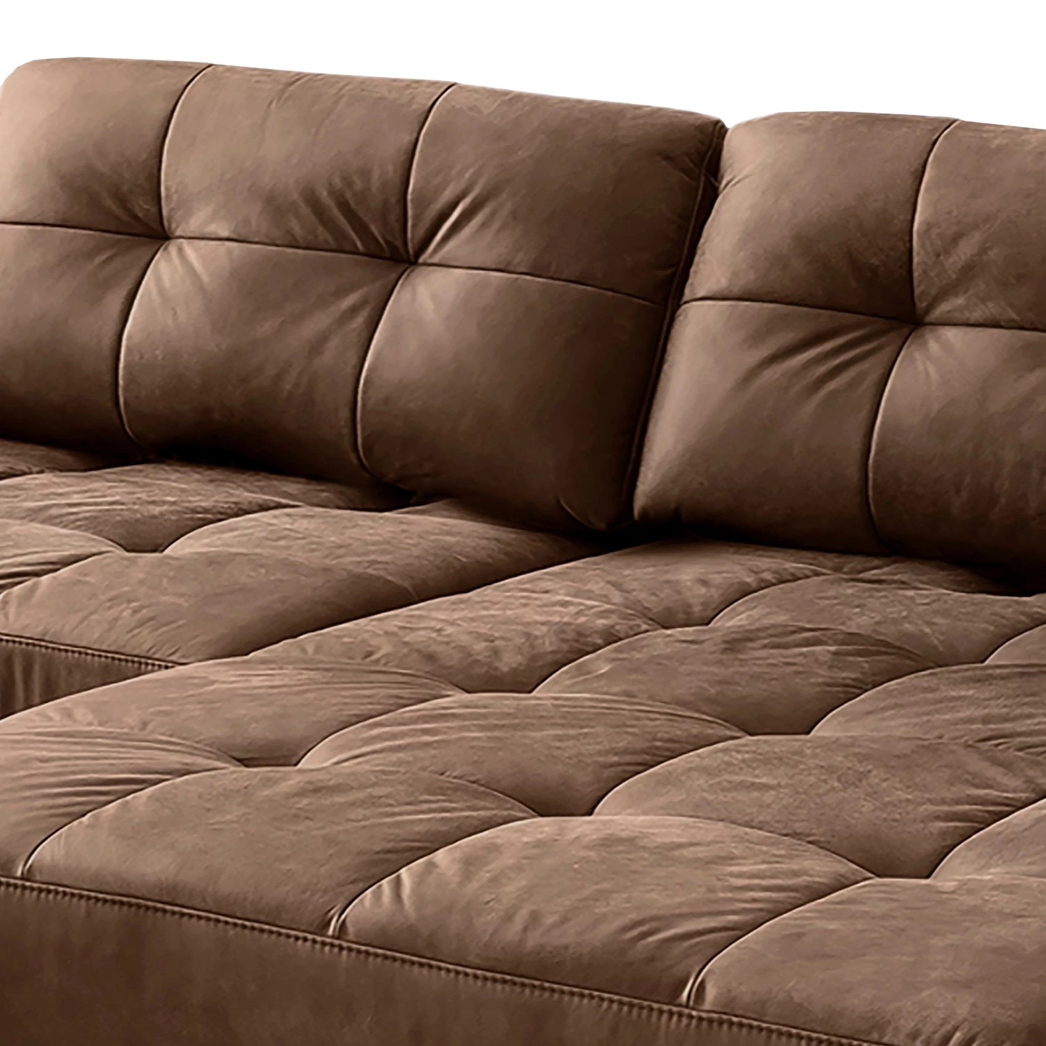 Fredriks Canapé d’angle Linville - Microfibre Torne: Marron scuro - Largeur : 258 cm - Méridienne courte à droite (vue de face) - Sans appui-tête 11 Fredriks Canapé d’angle Linville - Microfibre Torne: Marron scuro - Largeur : 258 cm - Méridienne courte à droite (vue de face) - Sans appui-tête – Image 9