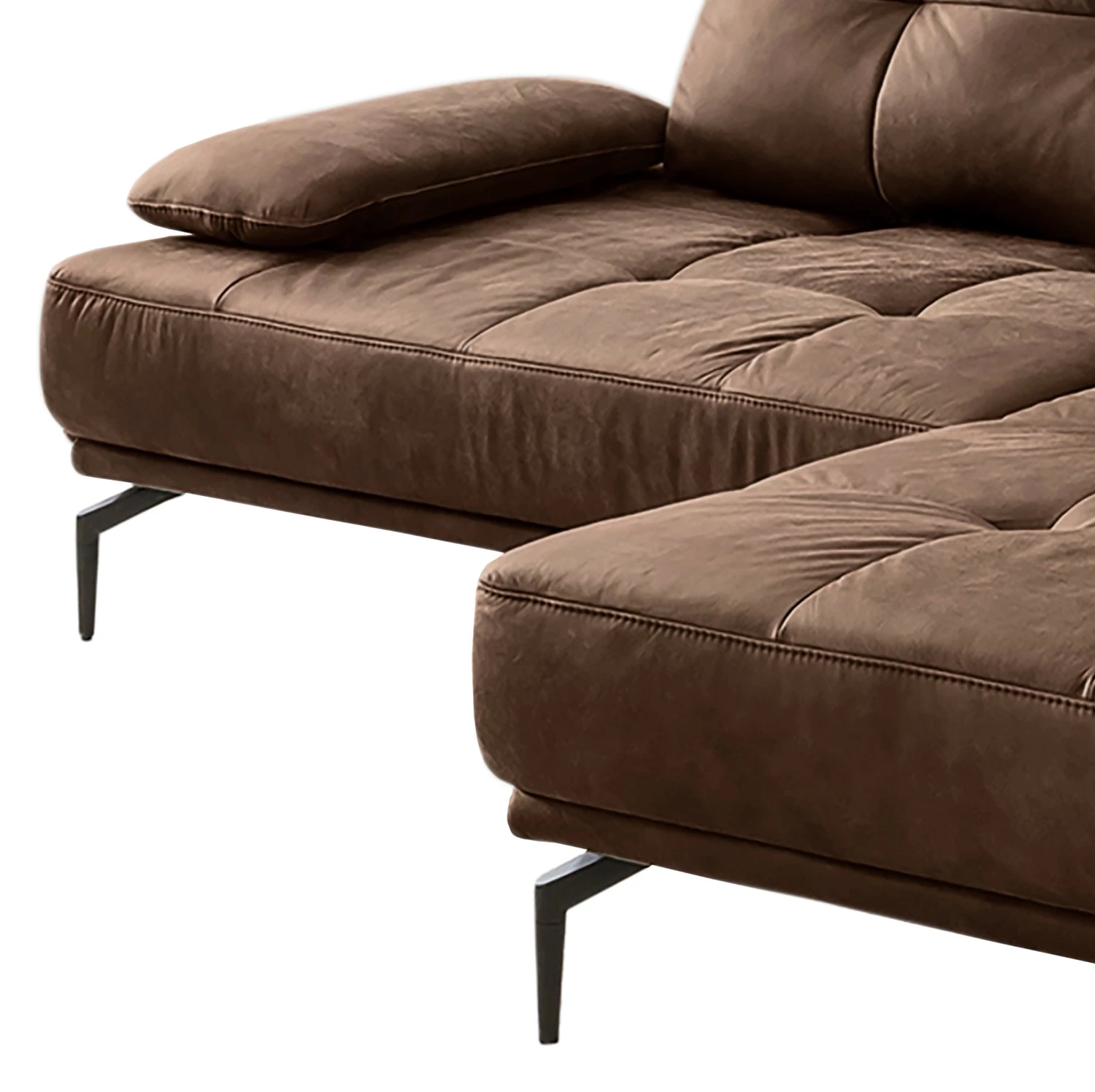 Fredriks Canapé d’angle Linville - Microfibre Torne: Marron scuro - Largeur : 258 cm - Méridienne courte à droite (vue de face) - Sans appui-tête 12 Fredriks Canapé d’angle Linville - Microfibre Torne: Marron scuro - Largeur : 258 cm - Méridienne courte à droite (vue de face) - Sans appui-tête – Image 10