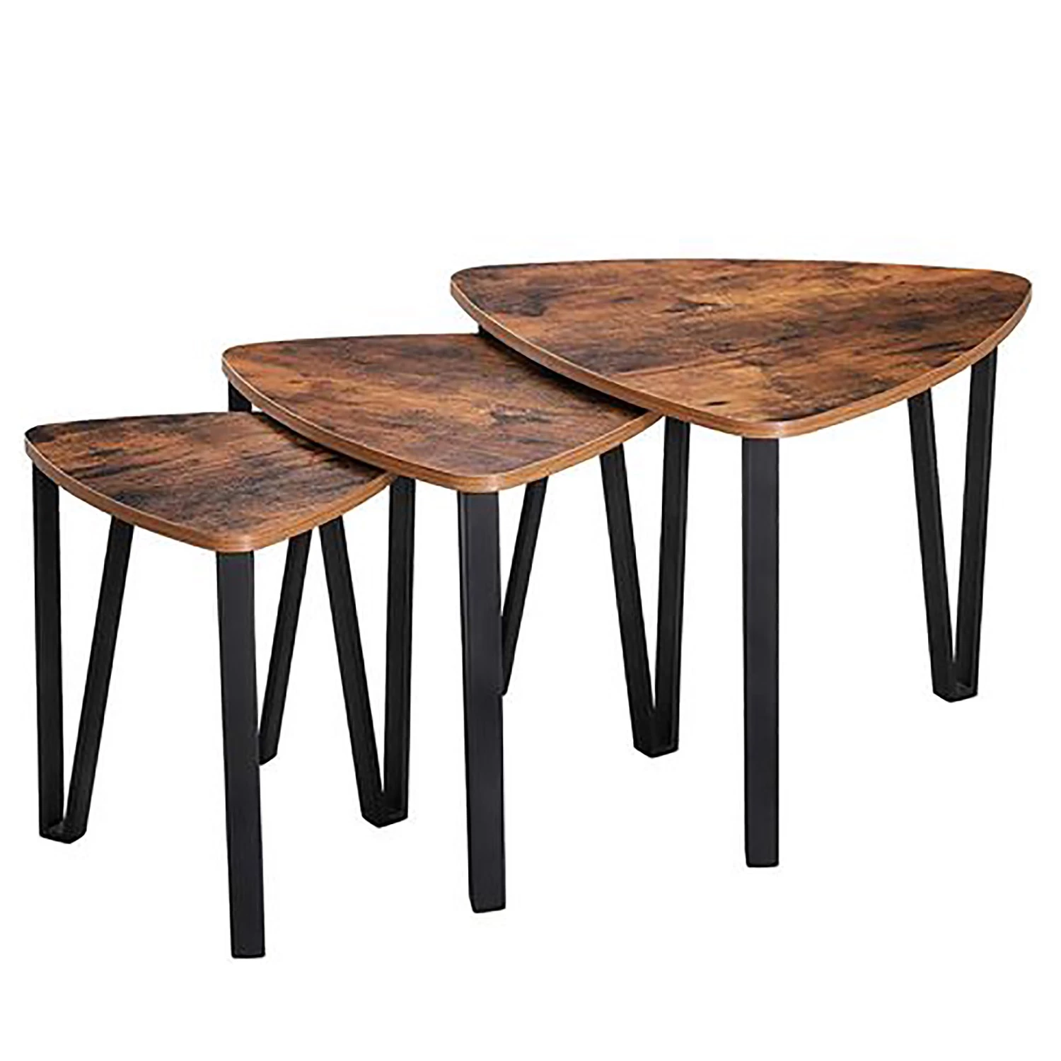 Red Living Bouts de canapé Raphine (lot de 3) - Marron / Noir 3 Red Living Bouts de canapé Raphine (lot de 3) - Marron / Noir