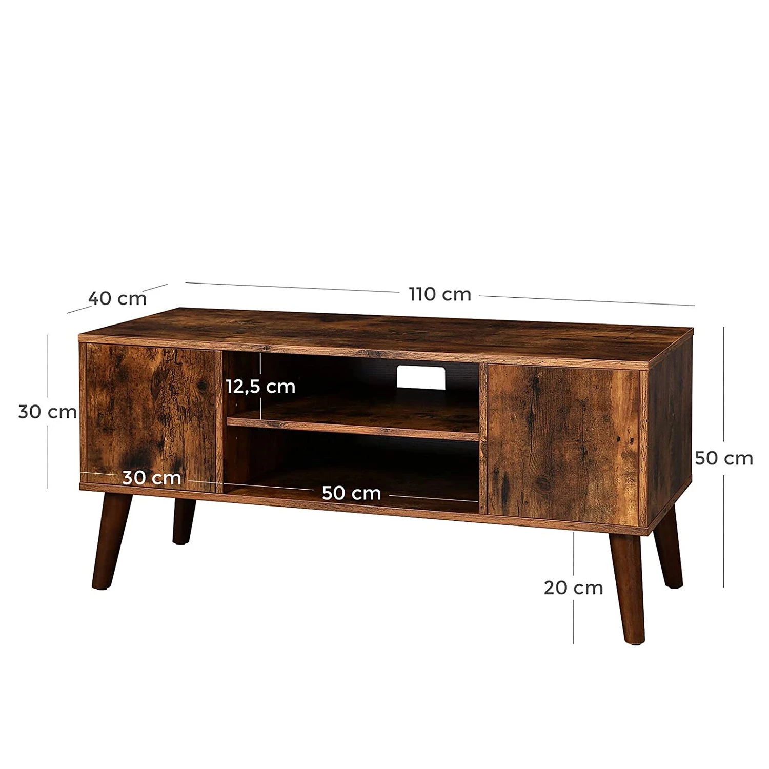 Red Living Meuble TV Hickling I - Marron / Hévéa 9 Red Living Meuble TV Hickling I - Marron / Hévéa – Image 7