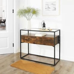 Red Living Console Cottage Hill - Verre / Métal - Marron / Noir -Meubles de salon Soldes 1000225819 200914 06124200081 MOOD DETAILS P000000001000225819 mood