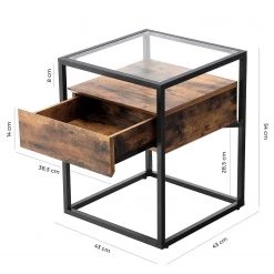 Red Living Bout de canapé Cottage Hill I - Verre / Métal - Marron / Noir -Meubles de salon Soldes 1000225826 200914 06132800141 SKETCH DETAILS P000000001000225826 sketch