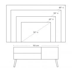 Red Living Meuble TV Gillett - Blanc / Hévéa clair -Meubles de salon Soldes 1000225832 200914 06134500164 SKETCH DETAILS P000000001000225832 sketch