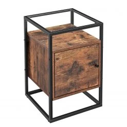 Red Living Bout de canapé Cottage Hill II - Verre / Métal - Marron / Noir