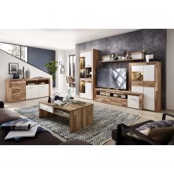 Loftscape Vitrine pour meuble TV Waverly - Avec éclairage - Blanc / Imitation chêne -Meubles de salon Soldes 1000225880 200923 13365400045 MOOD DETAILS P000000001000225880 mood