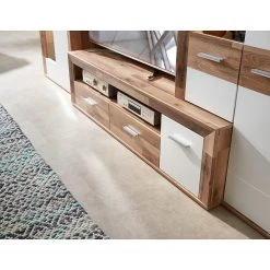 Loftscape Vitrine pour meuble TV Waverly - Avec éclairage - Blanc / Imitation chêne -Meubles de salon Soldes 1000225880 200923 13365600048 DETAILS P000000001000225880