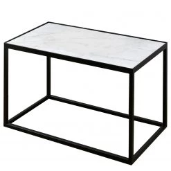 Red Living Table basse Midford I - Pierre / Métal - Blanc / Noir