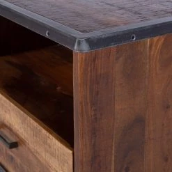 Ars manufacti Meuble TV Mackz I - Acacia massif - Acacia / Noir vieilli -Meubles de salon Soldes 1000226069 220126 15550100045 DETAILS P000000001000226069