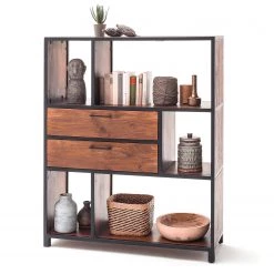 Ars manufacti Étagère Moboki - Manguier massif / Métal - Manguier foncé / Noir -Meubles de salon Soldes 1000226166 210226 06581700005 DETAILS P000000001000226166