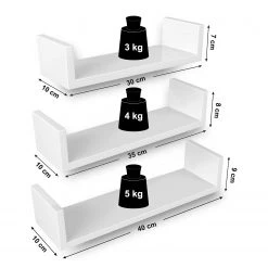 Loftscape Tablettes murales Cresson (lot de 3) - Blanc -Meubles de salon Soldes 1000226184 200922 17382200033 SKETCH DETAILS P000000001000226184 sketch