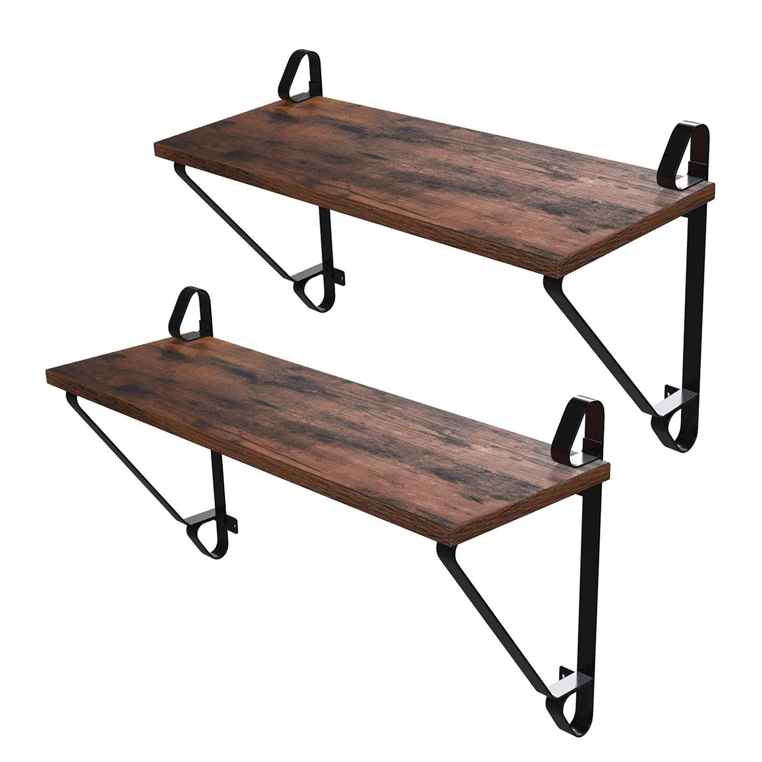 Red Living Étagères murales Litchfield (lot de 2) - Marron / Noir 3 Red Living Étagères murales Litchfield (lot de 2) - Marron / Noir