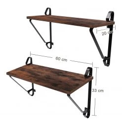 Red Living Étagères murales Litchfield (lot de 2) - Marron / Noir 15 Red Living Étagères murales Litchfield (lot de 2) - Marron / Noir -Meubles de salon Soldes 1000226204 200922 17385800117 SKETCH DETAILS P000000001000226204 sketch