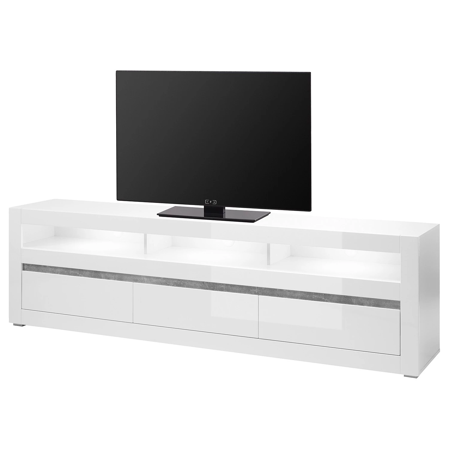 Loftscape Meuble TV Cape Ann II - Blanc brillant / Blanc mat 3 Loftscape Meuble TV Cape Ann II - Blanc brillant / Blanc mat