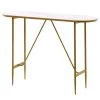 Red Living Console Saint Allen - Verre / Métal - Imitation marbre blanc / Doré -Meubles de salon Soldes 1000226413 200928 15145100005 IMAGE P000000001000226413