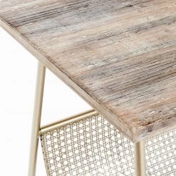 Red Living Bout de canapé Massillon - Placage en bois véritable / Métal - Doré -Meubles de salon Soldes 1000227231 201006 13134000029 DETAILS P000000001000227231