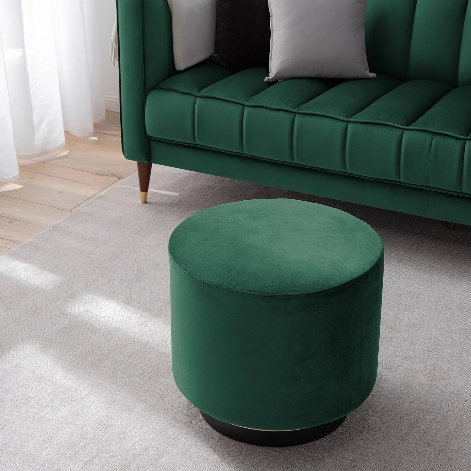 Loftscape Repose-pieds Redmond II - Velours Ravi: Vert vieilli 5 Loftscape Repose-pieds Redmond II - Velours Ravi: Vert vieilli – Image 3