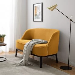 Ridgevalley Canapé Voiteur (2-3 places) - Microfibre Sela: Jaune maïs - Hêtre foncé -Meubles de salon Soldes 1000227395 210426 16104700239 MOOD DETAILS P000000001000227395 mood