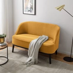 Ridgevalley Canapé Voiteur (2-3 places) - Microfibre Sela: Jaune maïs - Hêtre foncé -Meubles de salon Soldes 1000227395 210426 16105000240 MOOD DETAILS P000000001000227395 mood