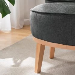 Ridgevalley Repose-pieds Voiteur - Tissu Nere: Noir - Hêtre clair -Meubles de salon Soldes 1000227414 210426 16124800270 DETAILS P000000001000227414