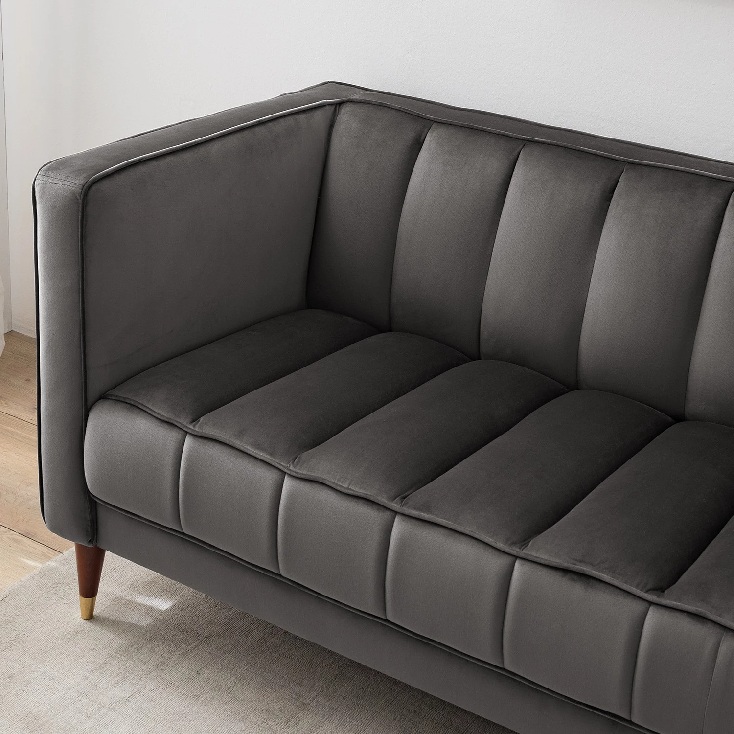 Red Living Canapé Suzy (2-3 places) - Velours Ravi: Gris 9 Red Living Canapé Suzy (2-3 places) - Velours Ravi: Gris – Image 7