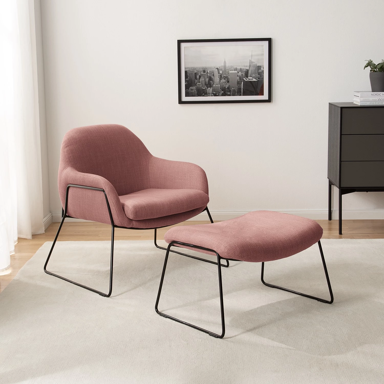 Red Living Repose-pieds Culin - Tissu Noela: Mauve 4 Red Living Repose-pieds Culin - Tissu Noela: Mauve – Image 2