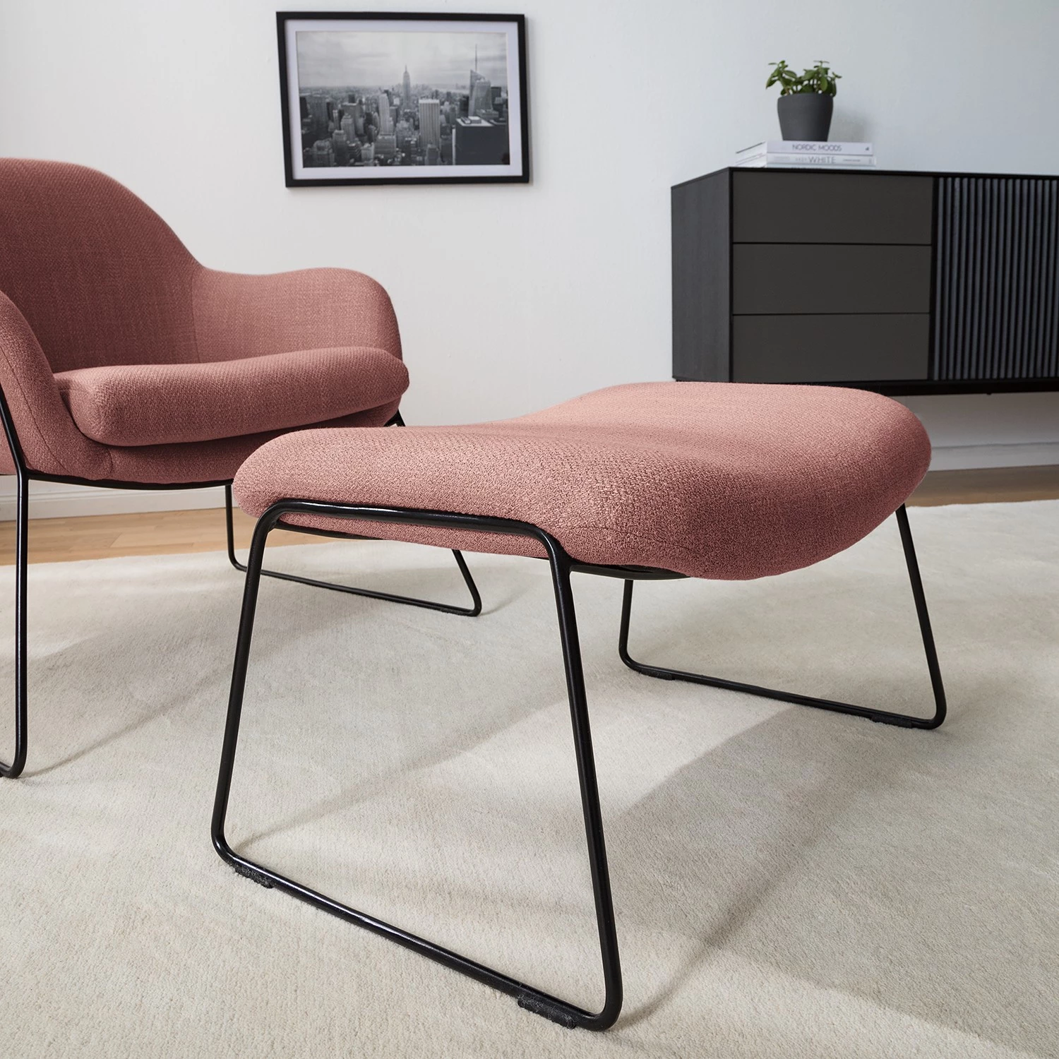 Red Living Repose-pieds Culin - Tissu Noela: Mauve 5 Red Living Repose-pieds Culin - Tissu Noela: Mauve – Image 3