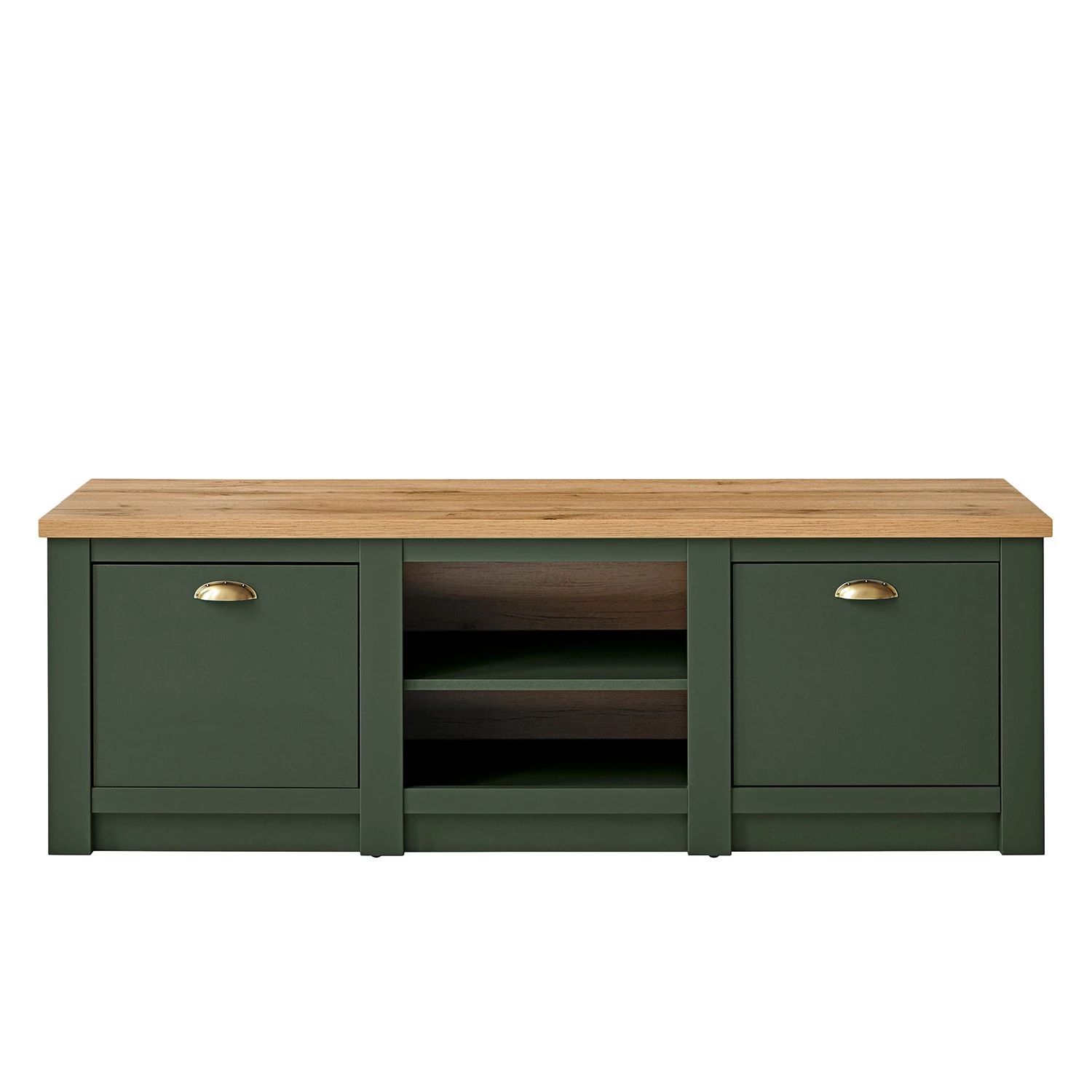 Norrwood Ensemble meubles TV Cardet I (4 élém.) - Vert mousse / Imitation chêne de Wotan 8 Norrwood Ensemble meubles TV Cardet I (4 élém.) - Vert mousse / Imitation chêne de Wotan – Image 6