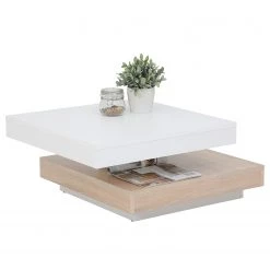 Loftscape Table basse Dyan - Blanc / Imitation chêne de Sonoma -Meubles de salon Soldes 1000227862 201016 14034100032 DETAILS P000000001000227862