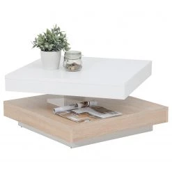 Loftscape Table basse Dyan - Blanc / Imitation chêne de Sonoma -Meubles de salon Soldes 1000227862 201016 14034300033 DETAILS P000000001000227862