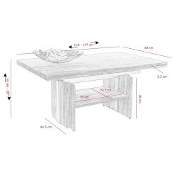 Loftscape Table basse Moree - Extensible - Imitation chêne Artisan -Meubles de salon Soldes 1000227865 201016 14042200049 SKETCH DETAILS P000000001000227865 sketch