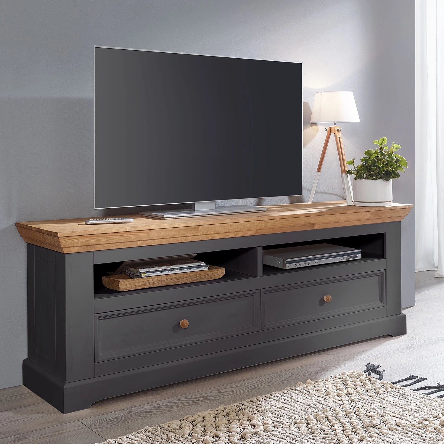 Maison Belfort Meuble TV Ummanz II - Pin gris 4 Maison Belfort Meuble TV Ummanz II - Pin gris – Image 2