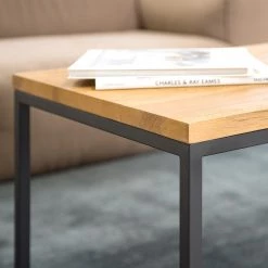 Studio Copenhagen Tables basses Flox (lot de 2) - Placage en bois véritable / Métal -Chêne / Noir -Meubles de salon Soldes 1000229514 211020 14143800045 DETAILS P000000001000229514