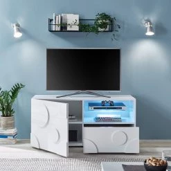 Loftscape Meuble TV Roubia I - Blanc brillant 8 Loftscape Meuble TV Roubia I - Blanc brillant -Meubles de salon Soldes 1000229870 201106 11365800003 MOOD DETAILS P000000001000229870 mood