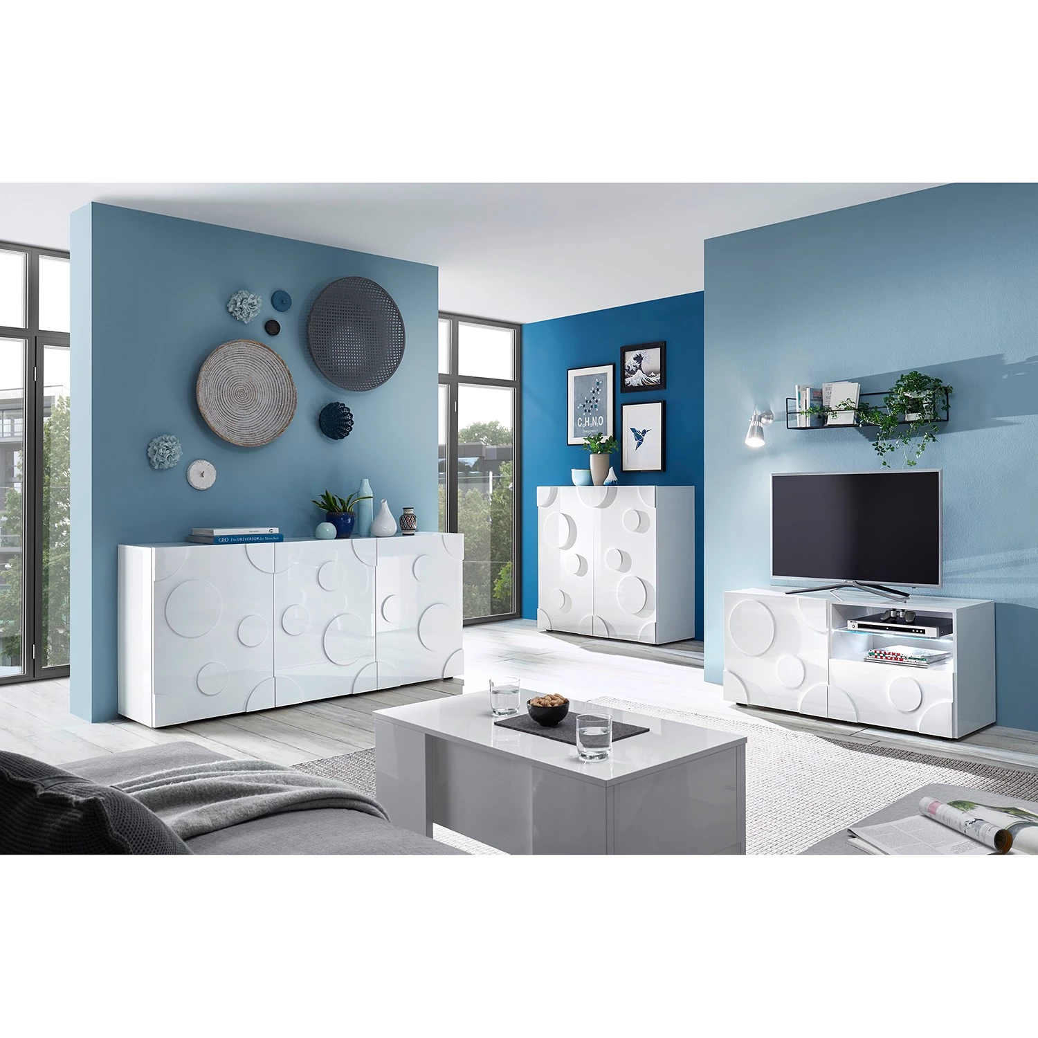 Loftscape Meuble TV Roubia I - Blanc brillant 6 Loftscape Meuble TV Roubia I - Blanc brillant – Image 4