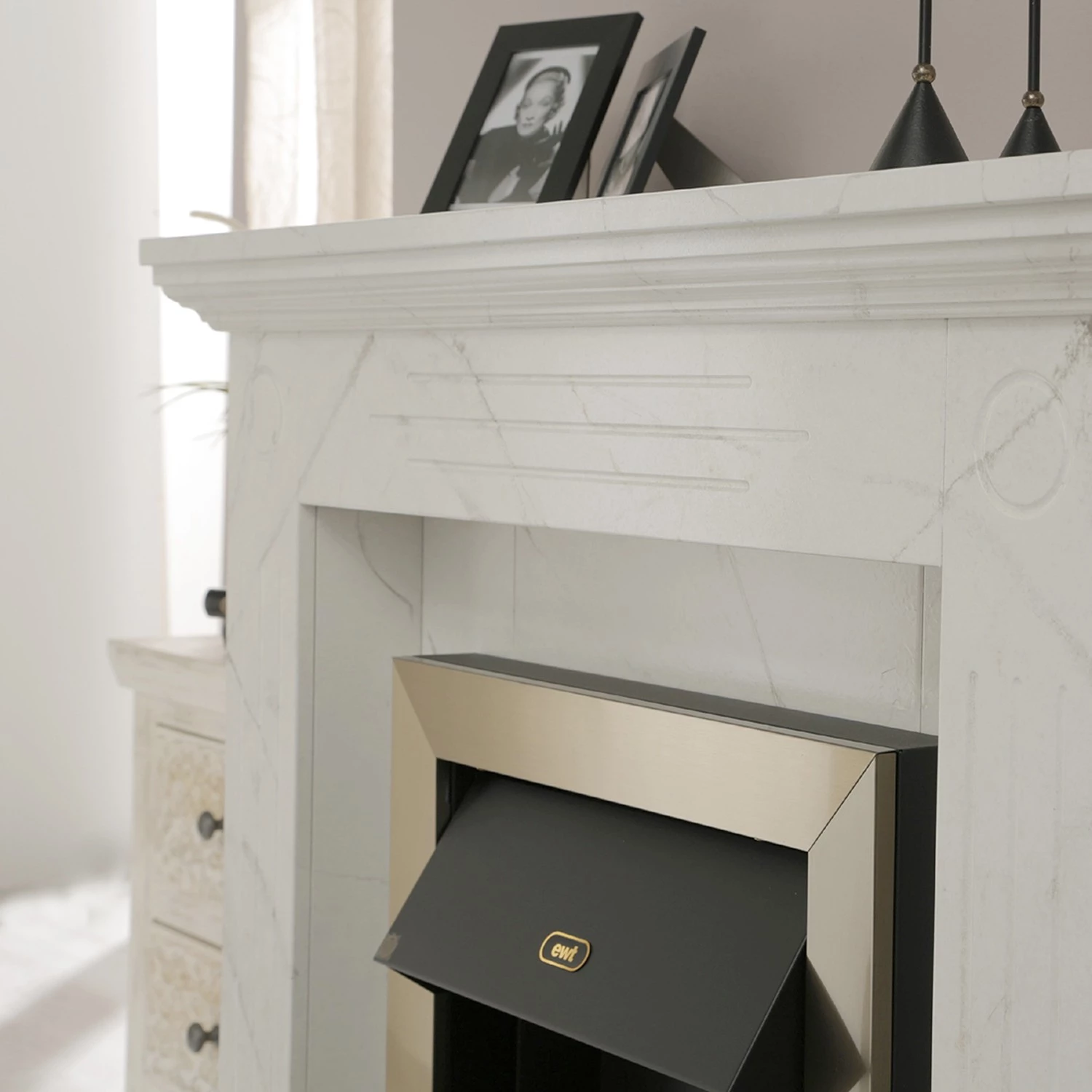 Loftscape Cheminée électrique Boyne - Imitation marbre blanc 8 Loftscape Cheminée électrique Boyne - Imitation marbre blanc – Image 6