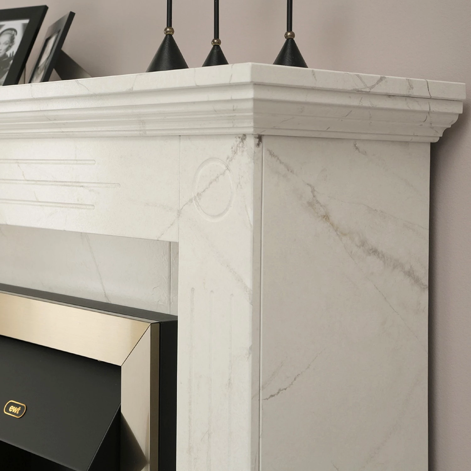 Loftscape Cheminée électrique Boyne - Imitation marbre blanc 10 Loftscape Cheminée électrique Boyne - Imitation marbre blanc – Image 8